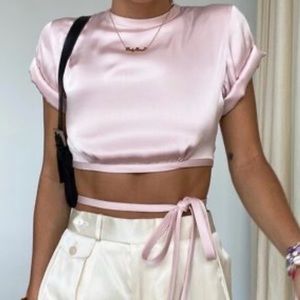 Orseund Iris Pink Silk top size M